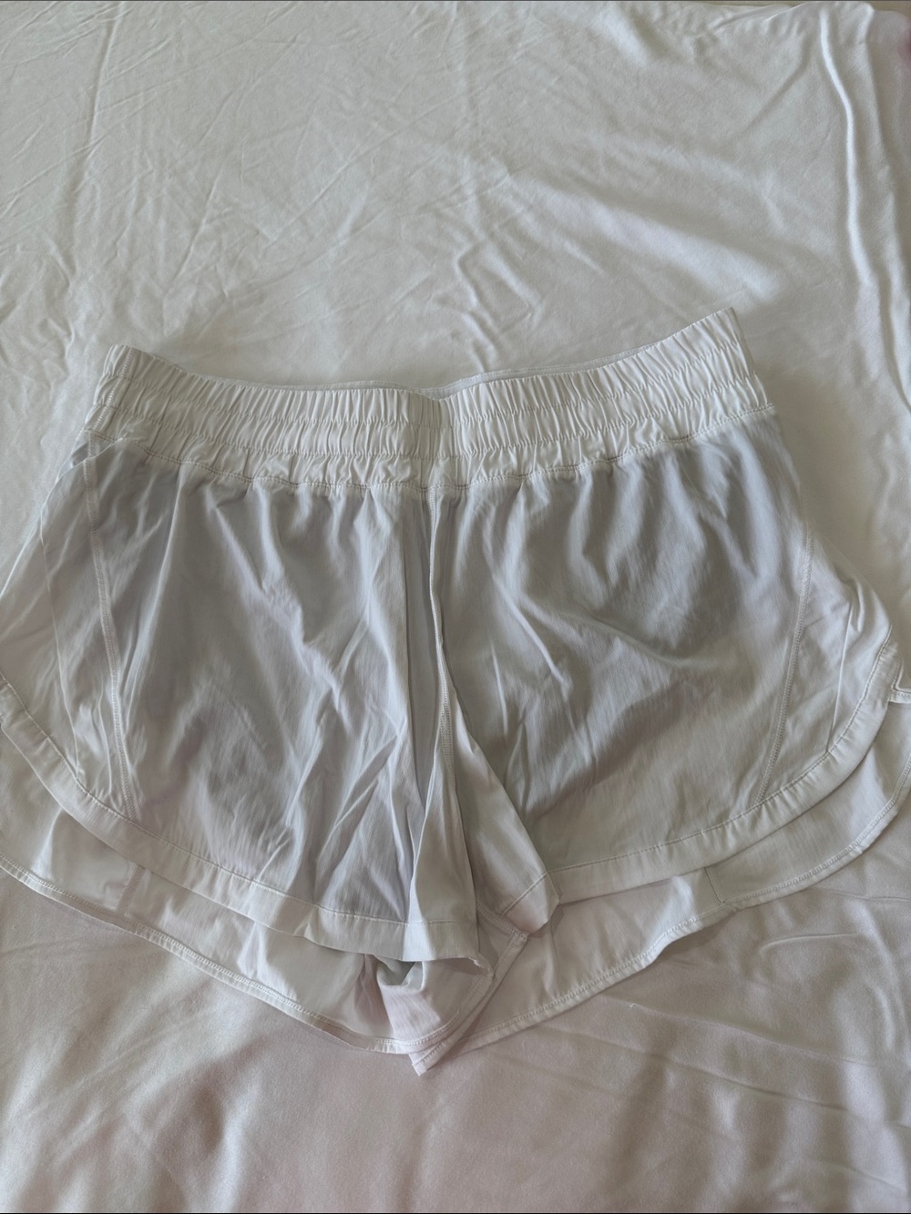 Lululemon White Women's Athletic Shorts with Elastic Waist